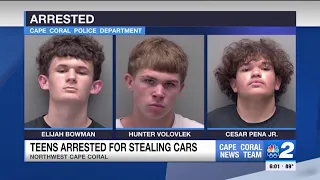 3 teens accused of car theft, burglary arrested in Cape Coral