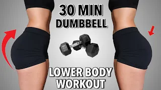 30 MIN KILLER BOOTY & LEGS WORKOUT WITH DUMBBELLS - Lower Body Workout at home - Summer Shred Day 6