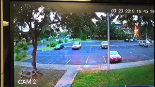 Surveillance video of forklift car theft (full video)