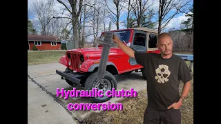 Hydraulic clutch conversion on an 81 Jeep CJ7