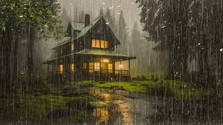 Heavy Rain for Sleeping & Insomnia Relief | Night Thunderstorm for Insomnia, Study, Relax, ASMR