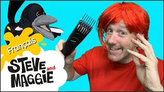 Coupe de cheveux amusante avec Steve and Maggie Français | Le français pour les enfants