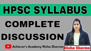 HPSC PGT SYLLABUS DISCUSSION BY NISHA SHARMA ACHIEVERS ACADEMY