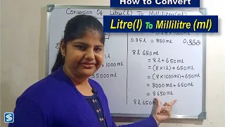 Conversion of Litre To Millilitre | Liter To Milliliter | How To Convert Litre To Millilitre