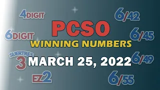 P49M Jackpot Ultra Lotto 6/58, EZ2, Suertres, 4Digit and Megalotto 6/45 | March 25, 2022