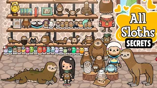 ALL SECRET SLOTHS and SLOTH ITEMS in TOCA LIFE WORLD | Toca Boca Secrets | NecoLawPie