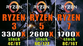 RYZEN 3 3300X vs RYZEN 5 2600X vs RYZEN 7 1700X || RX 5700XT || PC GAMES TEST ||