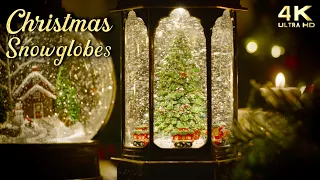 Cozy Christmas Snow Globes with Music Box Christmas Music - 4K Christmas Music Box