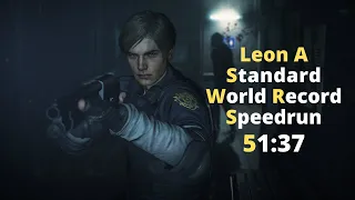 Resident Evil 2 Remake Leon A Speedrun Previous World Record 51:37