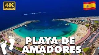 PLAYA DE AMADORES Gran Canaria Spain 🇪🇸 | Beach‍ Walking Tour 🏖️🚶‍ [4K UHD]