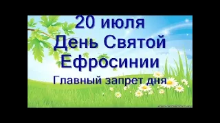 20 июля-День княгини Евдокии или Ефросинии.Главный запрет дня.Авдотья-сеногнойка