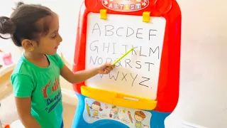 Learn ABC Alphabet, Numbers and Shapes for kids with Ayathi | Unboxing Jumbo Easel | Pretend play