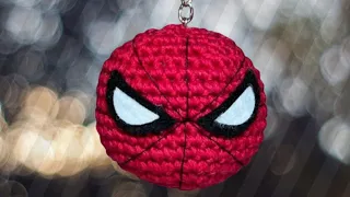 How To Make An Adorable Spider-Man Keychain Out Of Amigurumi! /how to crochet Spiderman head