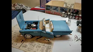 ‘57 Ford Thunderbird (I) 1:16 Scale AMT 1206 -Model Kit Build and Painted with spray