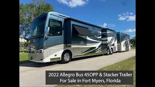 2022 Tiffin Allegro Bus 45OPP & Stacker Trailer For Sale