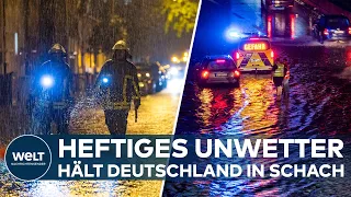 SCHWERE UNWETTER ÜBER DEUTSCHLAND: Blitze, Sturmböen, überflutete Straßen - Warnung vor Starkregen