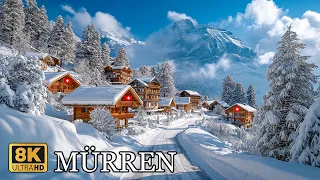 MÜRREN 🇨🇭 ❄️The Most Charming Alpine Winter Village ❄️ in Switzerland 8K ❄️