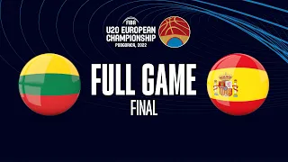 FINAL: Lithuania v Spain | Full Basketball Game | FIBA U20 European Championship 2022