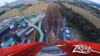 ZADRA Wooden Coaster POV Premier Test - Energylandia Amusement Park Poland / No. 1 in the World