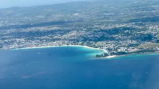 Views of the Barbados coastline from Virgin Atlantic flight VS0177 from London.