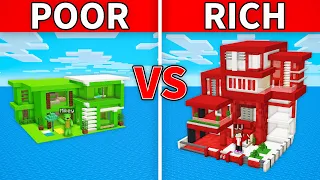 Mikey POOR vs JJ RICH Water Housе Build Challenge in Minecraft (Maizen)