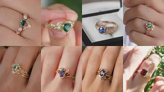 Latest Lightweight Gold and Gemstone finger Ring Designs with Weight and Price 2023| #Indhus