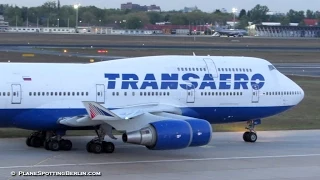RARE! Transaero Boeing 747-400 [EI-XLI] ► Landing and Taxi at Berlin Tegel Airport [Full HD]
