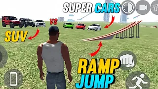 SUV Vs Super Cars🏆 ll Ramp Jump + Punishment 👿 #indianbikedriving3d #gta #rampjump