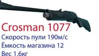 Crosman 1077 Air Rifle video Review shooting.Кросман 1077  пневматическая винтовка видео обзор .