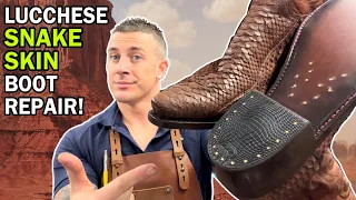 Repairing Lucchese Snake Skin Cow Boy Boots!