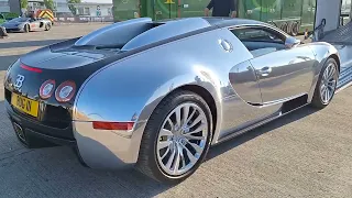 Starting a Bugatti Veyron Chrome and Carbon PUR SANG