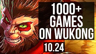 WUKONG vs AATROX (TOP) | 7/1/6, 1000+ games, Godlike | KR Grandmaster | v10.24