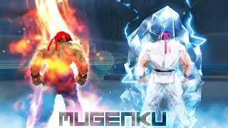 Ryu with Ice & Lightning Power! vs Evil Ryu! Ryu-Verse! Street Fighter MUGEN