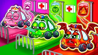 Four Elements Babies Got Sick Song 😭Take Care Of Baby Song🚓🚌🚑🚗+More Nursery Rhymes by BabyCars