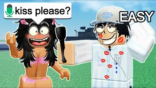 "kiss or slap?" (Roblox VOICE CHAT)