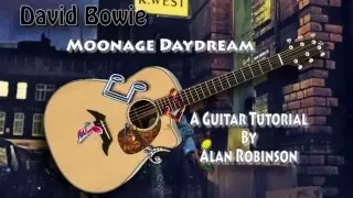 Moonage Daydream - David Bowie (R.I.P.) - Acoustic Guitar Lesson (detune by 1 fret)