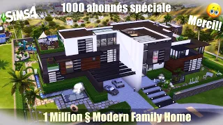 1 MILLION § MODERN FAMILY HOME - Stop Motion Speed Build (NO CC) - The Sims 4