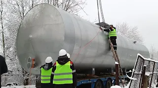 Сто двадцатикубовый резервуар для чистой воды доставили в Щёлково