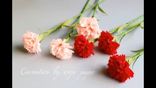 How to make Carnation by crepe paper/ Oai Huong handmade