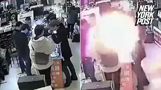 iPhone battery explodes into a fireball after a man bites into it