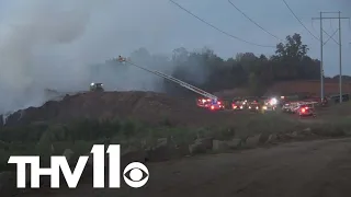 Crews working to put out fire at Mayflower landfill