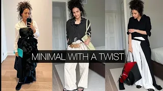 MINIMAL WITH A TWIST - taking basic outfits and elevating them with accessories