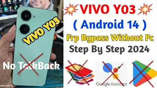 Vivo Y03 Android 14 World First 🌎 Frp Bypass Without PC | VIVO Y03 FRP BYPASS | Vivo Android 14 FRP