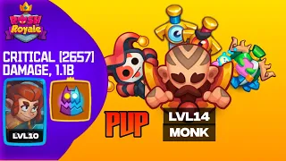 Monk Critical (2657) hero- jay - with Pocket curse | rush royale pvp game play