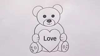 how to draw teddy bear drawing easy step by step@DrawingTalent