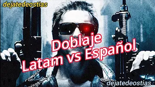 Comparativa doblaje escena Terminator latino vs español