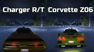 Dodge Charger RT vs Chevrolet Corvette Z06 - Need for Speed Carbon (Drag Race)