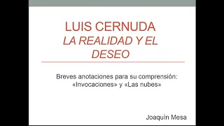 Cernuda, "Invocaciones" y "Las nubes"