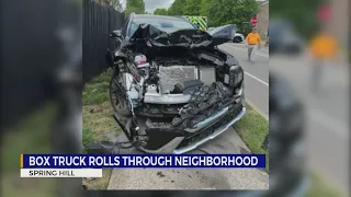 Woman speaks after runaway box truck crashes into her SUV