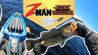 Fishing the Z-Man/Evergreen Jack Hammer Chatterbait For Prespawn Bass - First Open Water Bass 2019